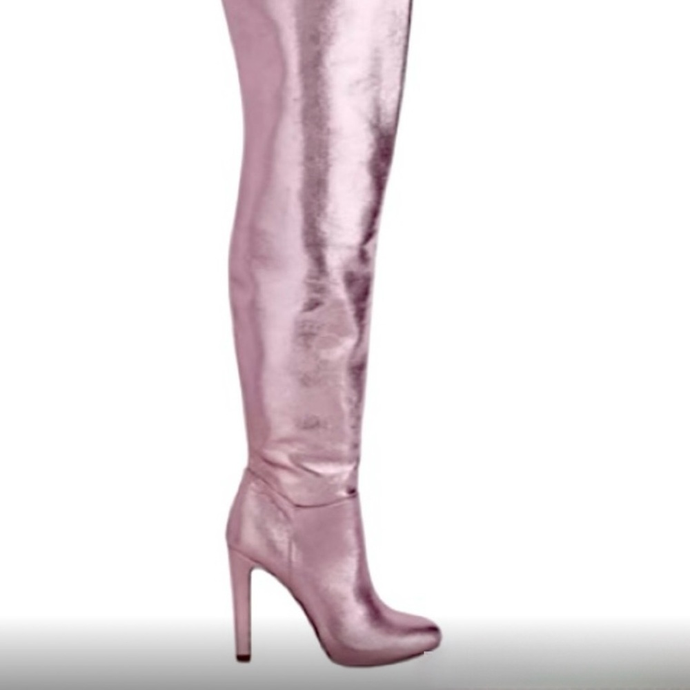 Brian Atwood for Xpress chrome pink Boots